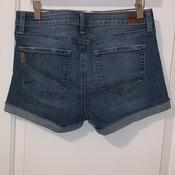Paige Jimmy Jimmy Medium Wash Ezra Distressed Rolled Cuff Jean Denim Short - Picture 3 of 14